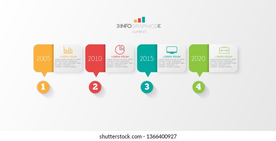 Infographic element with icons and 4 options or step. Can be used for process, presentation, diagram, workflow layout, info graph, web design. Vector illustration.