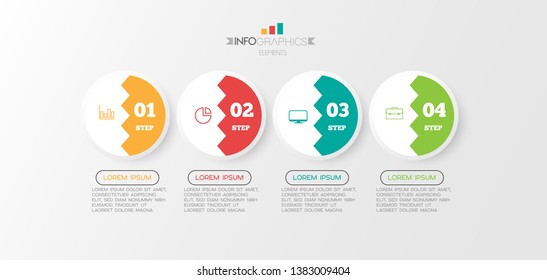 Infographic element with icons and 4 options or step. Can be used for process, presentation, diagram, workflow layout, info graph, web design. Vector illustration.