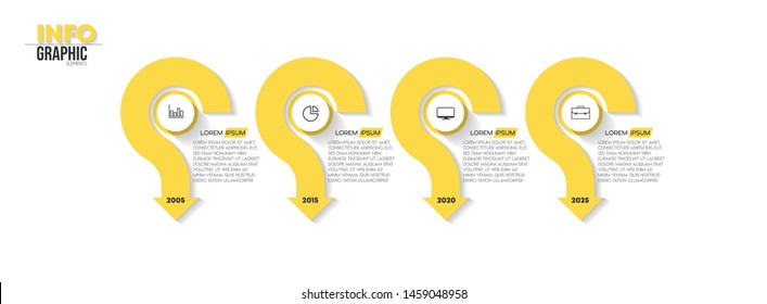 Infographic element with icons and 4 options or steps. Can be used for process, presentation, diagram, workflow layout, info graph, web design. Vector illustration.