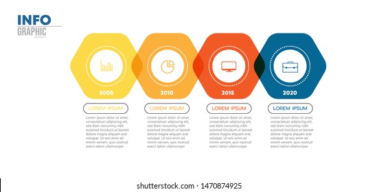 Infographic element with icons and 4 options or steps. Can be used for process, presentation, diagram, workflow layout, info graph, web design. Vector illustration.