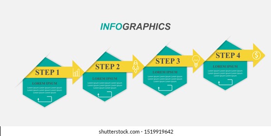 Infographic element with icons and 4 options or steps. -  Vector.
