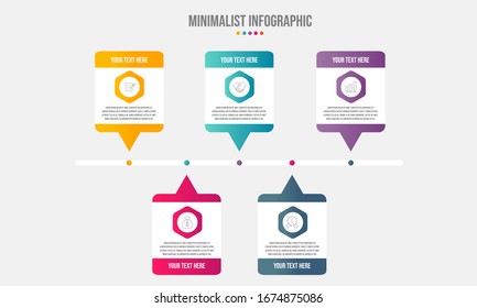 Elemento infográfico con iconos y 4 opciones o pasos. Se puede utilizar para procesos, presentaciones, diagramas, diseño de flujo de trabajo, gráfico de información, diseño web. Ilustración vectorial.