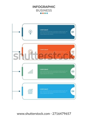 Infographic element with icons and 4 options or steps. Can be used for process, presentation, diagram, workflow layout, info graph, web design. Vector illustration.