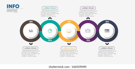 Infographic element with icons and 5 options or steps. Can be used for process, presentation, diagram, workflow layout, info graph, web design. Vector illustration.