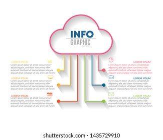 Infographic element with icons and 6 options or steps. Vector illustration.