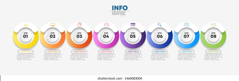 Infographic element with icons and 6 options or steps. Can be used for process, presentation, diagram, workflow layout, info graph, web design. Vector illustration.