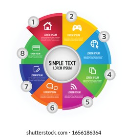 Infographic element with icons and options or steps. Can be used for process, presentation, diagram, workflow layout, info graph, web design. Vector business template.