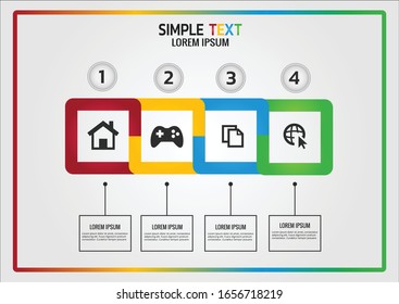  Elemento infográfico con iconos, opciones o pasos. Se puede utilizar para procesos, presentaciones, diagramas, diseño de flujo de trabajo, gráfico de información, diseño web. Plantilla de negocio de vectores.
