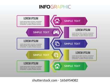 Infographic element with icons and options or steps. Can be used for process, presentation, diagram, workflow layout, info graph, web design. Vector business template.