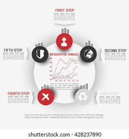 INFOGRAPHIC ELEMENT NEW STYLE BUSINESS RED