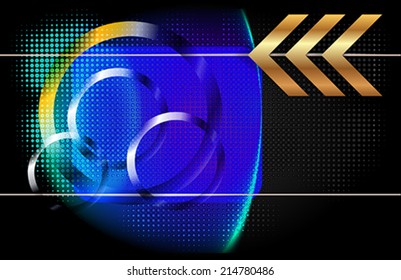 The infographic element on dark background