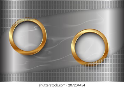 The infographic element on metallic, background