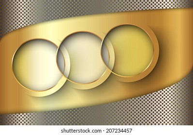 The infographic element on metallic, background