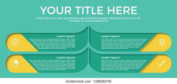 infographic element with paper cut style with 4 options, steps, processes, list, or parts and icons. vector template for business, presentation, workflow, brochure, flyer, concept, timeline, etc.
