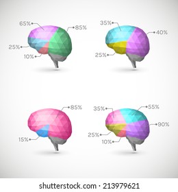Infographic element - polygonal brain. Vector illustration