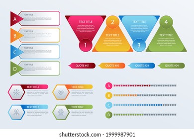 Infographic element set. Business information graph, economic graphic, diagram, growth chart. Presentation template. Web data analysis, marketing infograph construction. Vector illustration.
