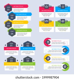 Infographic element set. Business information graph, economic graphic, diagram, growth chart. Presentation template. Web data analysis, marketing infograph construction. Vector illustration.