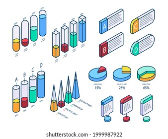 Infographic element set. Business information graph, economic graphic, diagram, growth chart. Presentation template. Web data analysis, marketing infograph construction. Vector illustration.