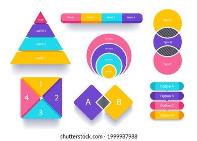Infographic element set. Business information graph, economic graphic, diagram, growth chart. Presentation template. Web data analysis, marketing infograph construction. Vector illustration.