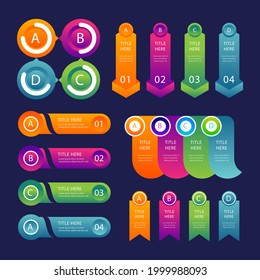 Infographic element set. Business information graph, economic graphic, diagram, growth chart. Presentation template. Web data analysis, marketing infograph construction. Vector illustration.