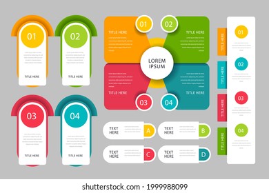 Infographic element set. Business information graph, economic graphic, diagram, growth chart. Presentation template. Web data analysis, marketing infograph construction. Vector illustration.