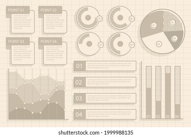 Infographic element set. Business information graph, economic graphic, diagram, growth chart. Presentation template. Web data analysis, marketing infograph construction. Vector illustration.