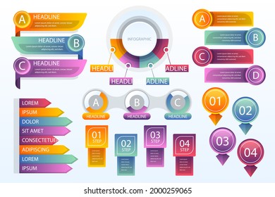 Infographic element set. Business information graph, economic graphic, diagram, growth chart. Presentation template. Web data analysis, marketing infograph construction. Vector illustration.