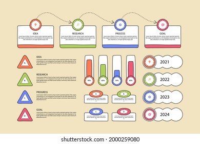 Infografik-Element-Set. Konjunkturdiagramm, Diagramm, Wachstumstabelle. Präsentationsvorlage. Webdatenanalyse, Marketing-Infografik-Konstruktion. Vektorgrafik.