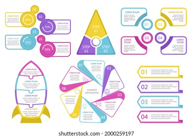 Infographic element set. Business information graph, economic graphic, diagram, growth chart. Presentation template. Web data analysis, marketing infograph construction. Vector illustration.