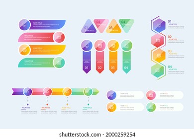 Infographic element set. Business information graph, economic graphic, diagram, growth chart. Presentation template. Web data analysis, marketing infograph construction. Vector illustration.