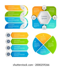 Infographic element set. Business information graph, economic graphic, diagram, growth chart. Presentation template. Web data analysis, marketing infograph construction. Vector illustration.