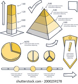 Infographic element set. Business information graph, economic graphic, diagram, growth chart. Presentation template. Web data analysis, marketing infograph construction. Vector illustration.