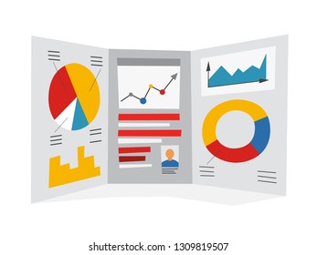 Infographic element set. Collection of chart template. Diagram sign. Data visualization. Vector illustration in cartoon style