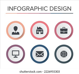 	
Design-Ideen für Infografiken-Elemente präsentieren elegante flache Farbe