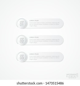 Infographic element template for business with 3 options, steps or processes. Can be used for workflow layout, diagram, web design, presentation or number options. Vector illustration EPS10.