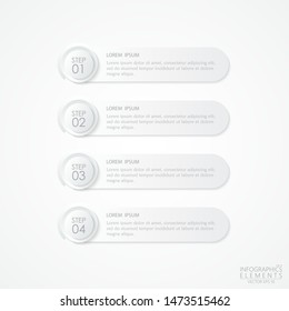 Infographic element template for business with 4 options, steps or processes. Can be used for workflow layout, diagram, web design, presentation or number options. Vector illustration EPS10.