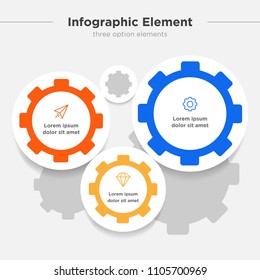 Infographic Element, Three Gear Combination Symbol Option Illustration