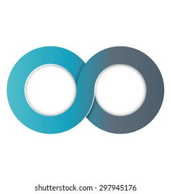 Infographic Element Two Connected Circles Isolated on White Background