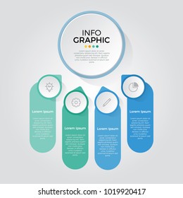 infographic element vector with 4 number options, can be used for step, workflow, diagram, banner, process, business presentation template, web design, price list, timeline, report.