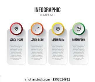 Infographic element vector, data visualization template, banner with 4 options, steps, workflow, task, or processes