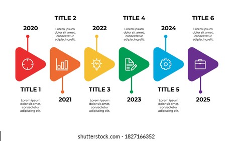 infographic element vector, data visualization layout template vector with six steps, options, list, can be used for timeline, process, information, presentation slide, etc