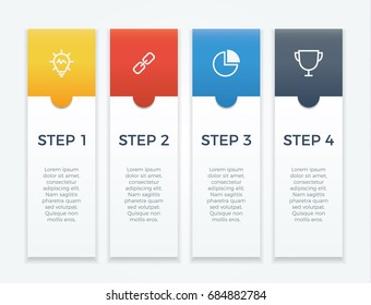 infographic element vector with four number options, use for step, label, workflow, diagram, banner, process, business presentation