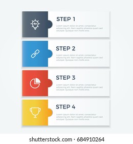 infographic element vector with four number options, use for step, workflow, diagram, banner, process, business presentation template