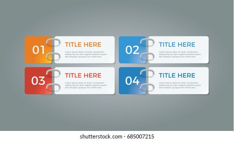 infographic element vector with four number options, use for step, workflow, diagram, banner, process, business presentation template, web design