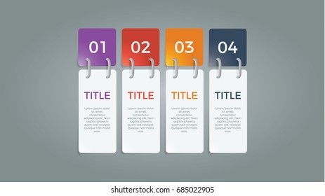 infographic element vector with four number options, use for step, workflow, diagram, banner, process, business presentation template, web design