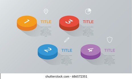 infographic element vector with four number options, can be used for step, workflow, diagram, banner, process, business presentation template, web design, timeline, report. light theme