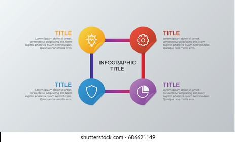 infographic element vector with four number options, can be used for step, workflow, diagram, banner, process, business presentation template, web design, timeline, report. light  theme