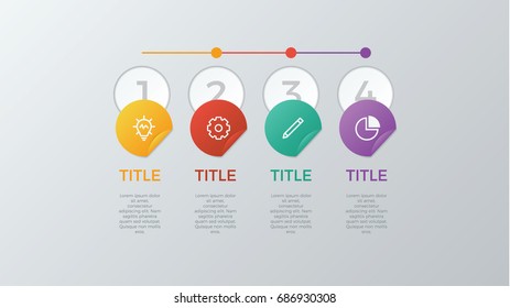 infographic element vector with four number options, can be used for step, workflow, diagram, banner, process, business presentation template, web design, timeline, report. light theme