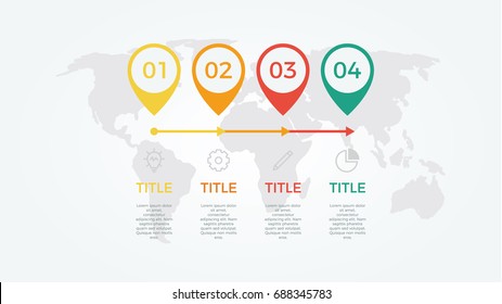 infographic element vector with four number options, can be used for step, workflow, diagram, banner, process, business presentation template, timeline, report. light theme.