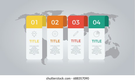 infographic element vector with four number options, can be used for step, workflow, diagram, banner, process, business presentation template, web design, price list, timeline, report. light theme